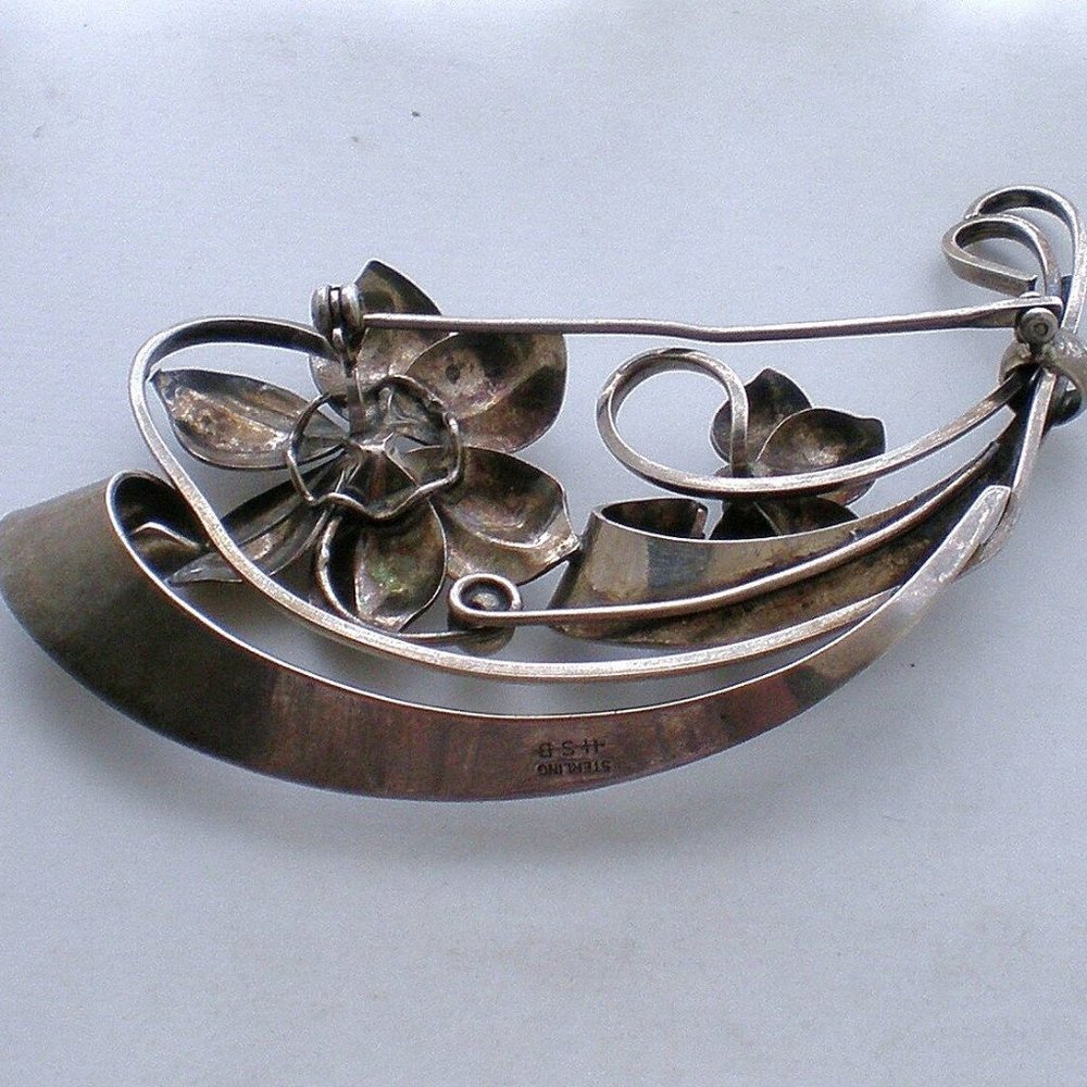 Modernist Designer Signed Solid Sterling Silver 9… - image 2